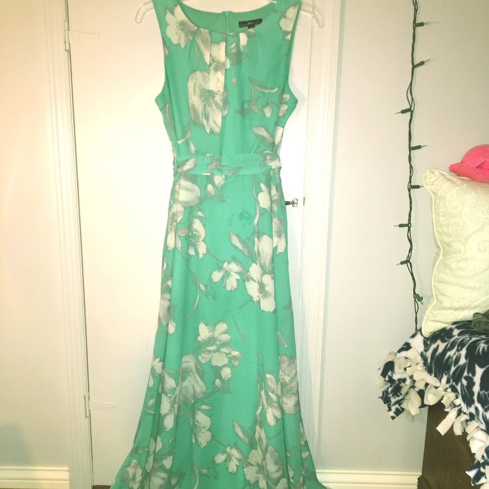 Women's Floral Mint Blue Maxi Dress